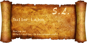 Suller Lajos névjegykártya